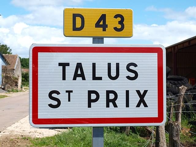 Panneau de la ville de Talus St Prix